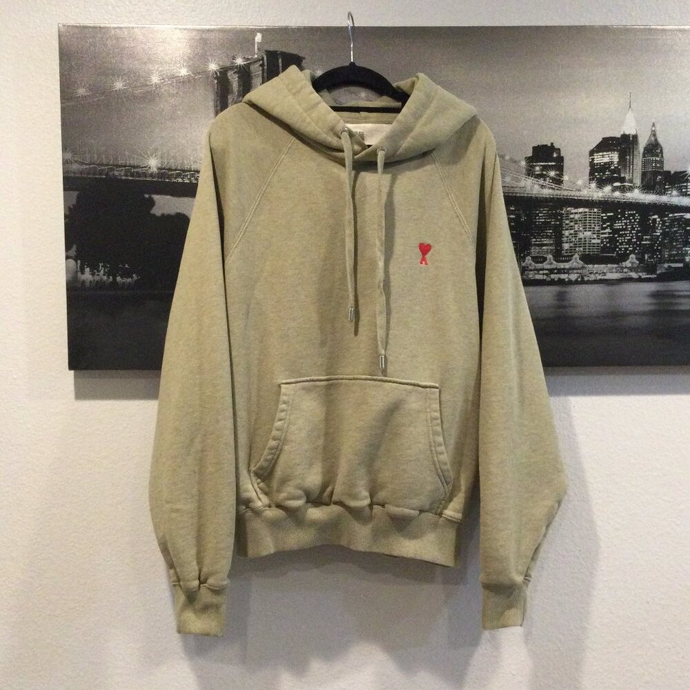 AMI Paris Ami de Coeur-embroidered hoodie SZ M - Picture 4 of 10